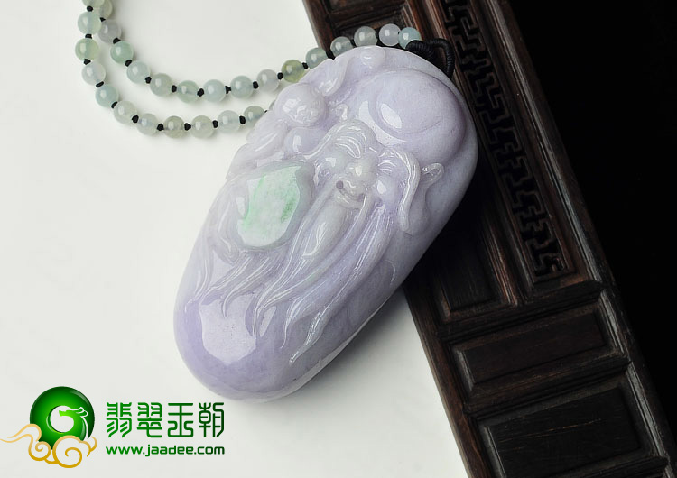 糯冰种春带彩缅甸翡翠A货寿星手玩件