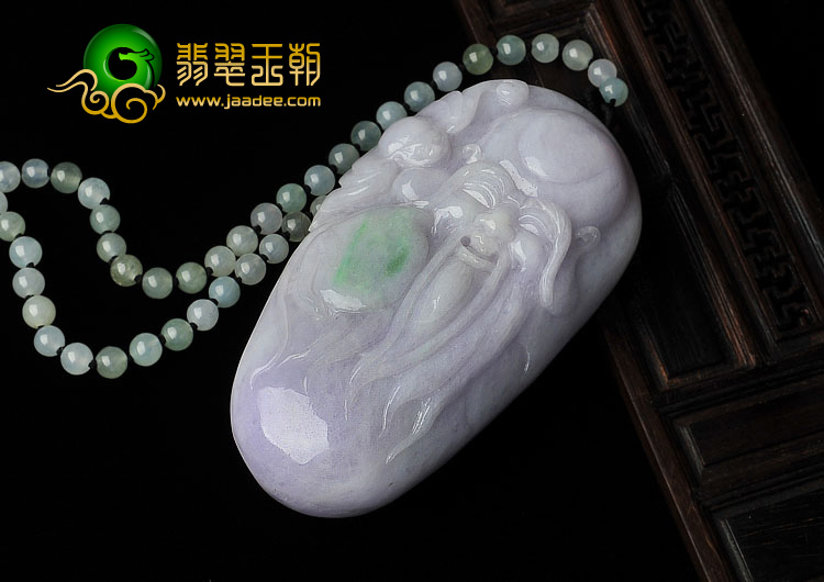 糯冰种春带彩缅甸翡翠A货寿星手玩件