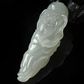冰种晴水缅甸翡翠A货寿星挂件