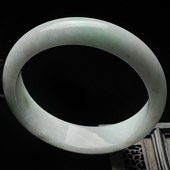 糯冰种飘翠缅甸翡翠A货手镯（57.8mm）