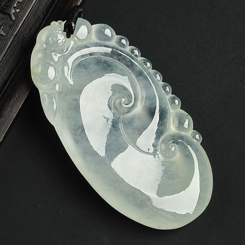 冰种晴水缅甸翡翠A货如意挂件