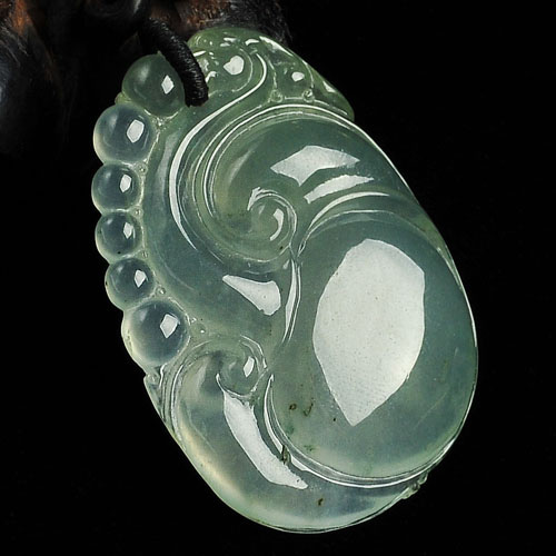 冰种晴水缅甸翡翠A货如意挂件