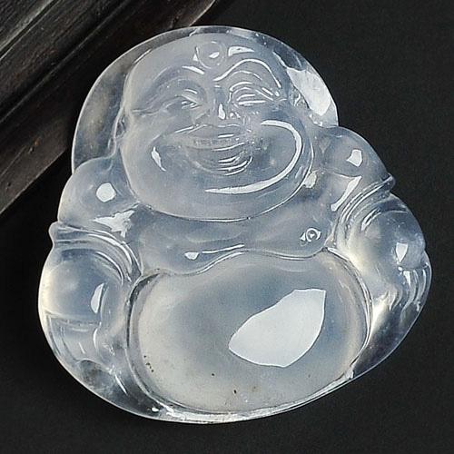 冰玻种淡晴水缅甸翡翠A货玉佛挂件