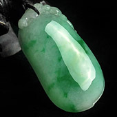 糯冰种飘翠缅甸翡翠A货福瓜挂件