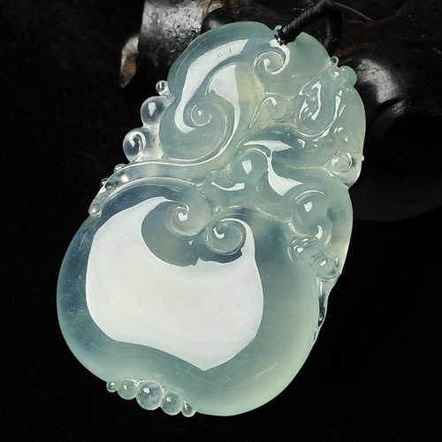 冰种晴水缅甸翡翠A货貔貅如意挂件