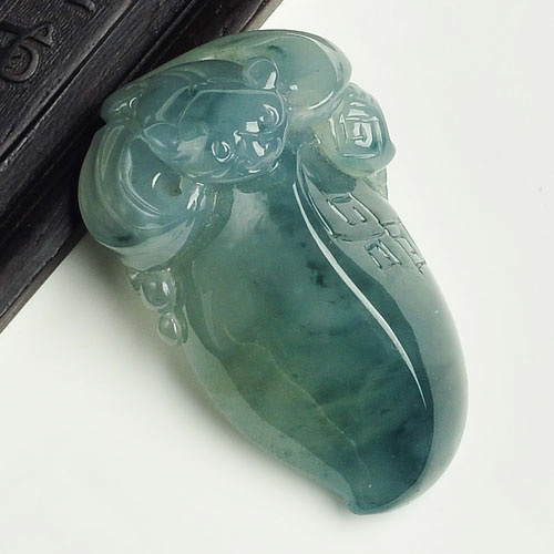 冰种飘花缅甸翡翠A货福从天降挂件