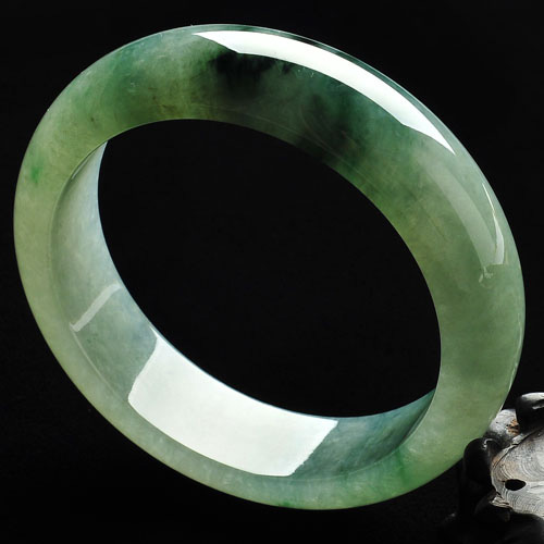 糯冰种飘花缅甸翡翠A货手镯（59.1mm）