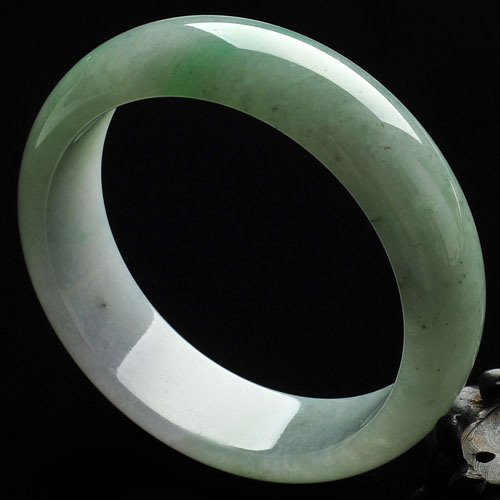 糯冰种晴水略飘翠缅甸翡翠A货手镯（59.1mm）