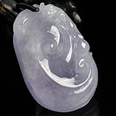 冰种紫罗兰缅甸翡翠A货如意挂件