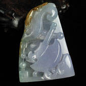 冰种三彩缅甸翡翠A货府上如意挂件