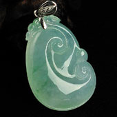 冰种晴水缅甸翡翠A货如意挂件