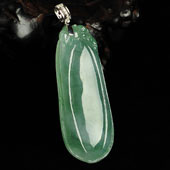 冰种飘花缅甸翡翠A货福瓜挂件