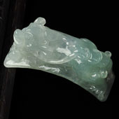冰种晴水缅甸翡翠A货貔貅手环片/挂件