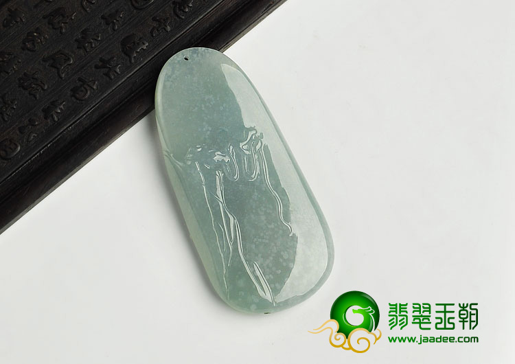 冰种晴水缅甸翡翠A货踏雪寻梅挂件