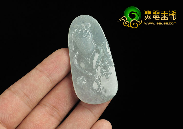 冰种晴水缅甸翡翠A货踏雪寻梅挂件
