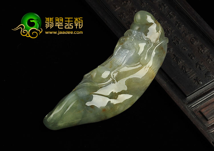 糯冰种三彩缅甸翡翠A货寿星挂件