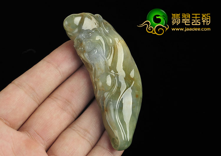 糯冰种三彩缅甸翡翠A货寿星挂件