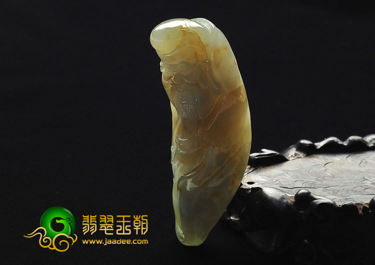 糯冰种三彩缅甸翡翠A货寿星挂件