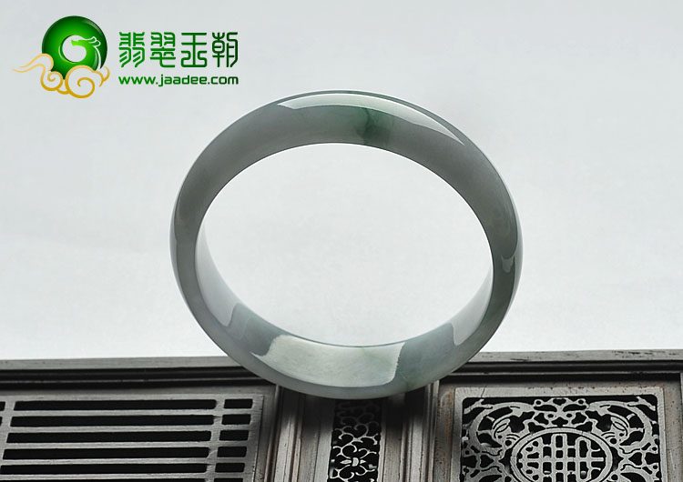 糯冰种紫罗兰飘花缅甸翡翠A货手镯（54.8mm）
