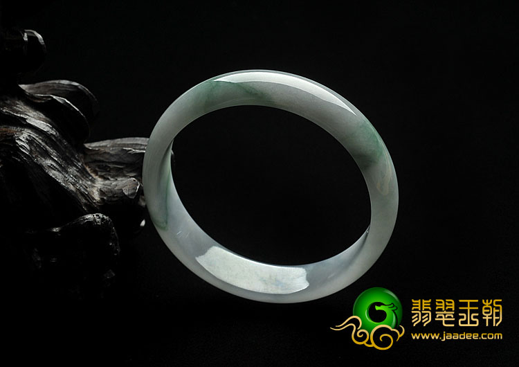 糯冰种紫罗兰飘花缅甸翡翠A货手镯（54.8mm）