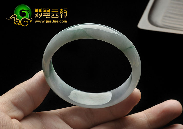 糯冰种紫罗兰飘花缅甸翡翠A货手镯（54.8mm）