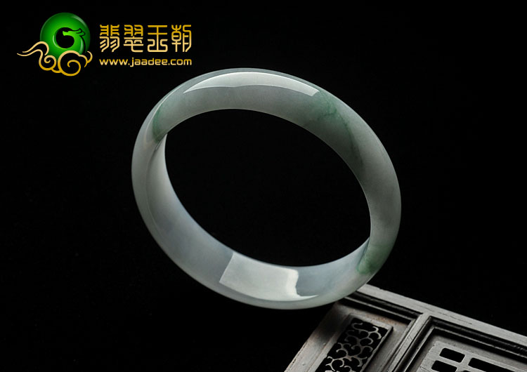 糯冰种紫罗兰飘花缅甸翡翠A货手镯（54.8mm）