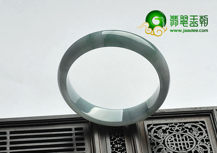 糯冰种紫罗兰飘花缅甸翡翠A货手镯（56.6mm）
