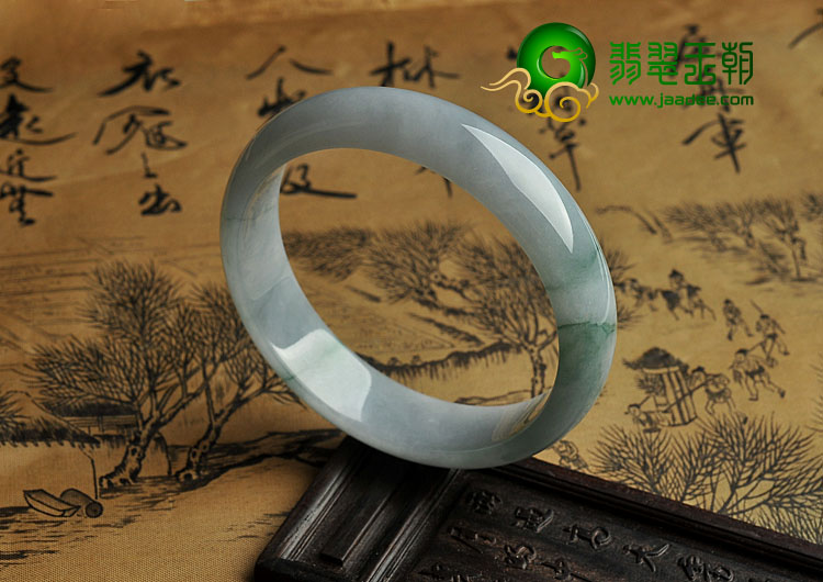 糯冰种紫罗兰飘花缅甸翡翠A货手镯（56.6mm）