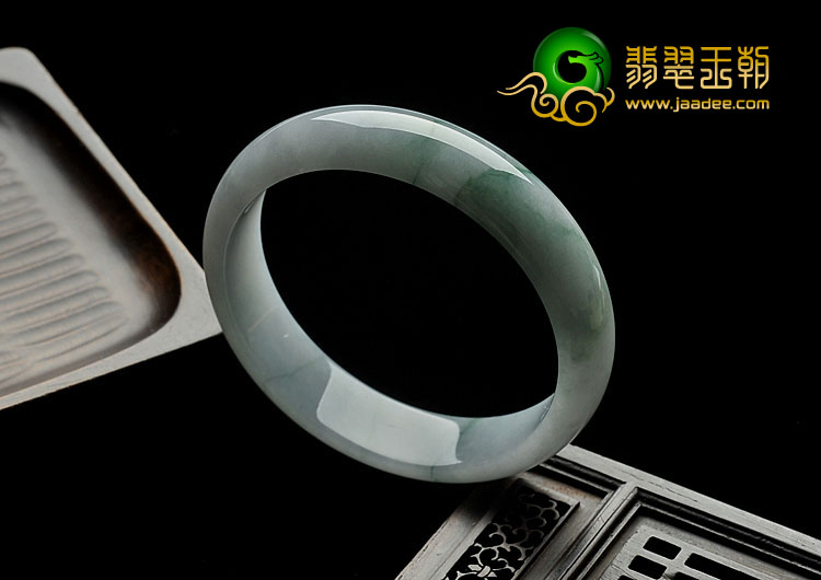 糯冰种紫罗兰飘花缅甸翡翠A货手镯（56.6mm）