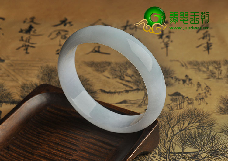 糯冰种淡紫罗兰缅甸翡翠A货手镯（58.9mm）
