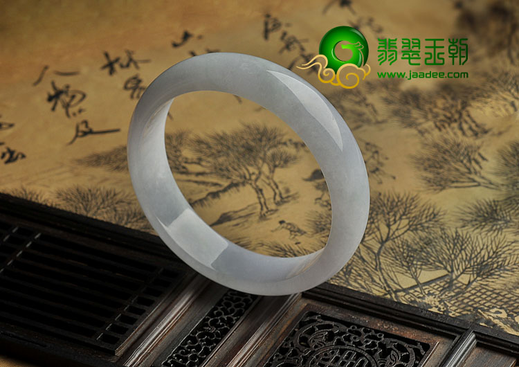糯冰种淡紫罗兰缅甸翡翠A货手镯（58.5mm）