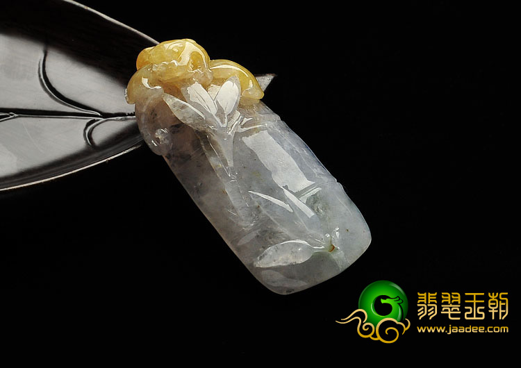 糯冰种淡紫罗兰黄翡缅甸翡翠A货节节高挂件