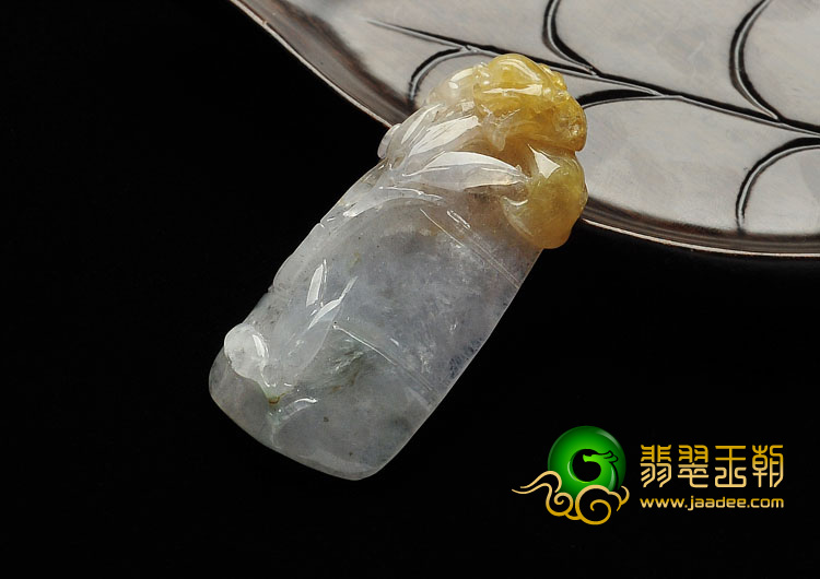 糯冰种淡紫罗兰黄翡缅甸翡翠A货节节高挂件