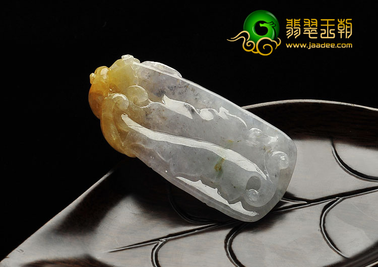 糯冰种淡紫罗兰黄翡缅甸翡翠A货节节高挂件