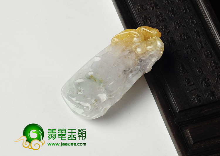 糯冰种淡紫罗兰黄翡缅甸翡翠A货节节高挂件