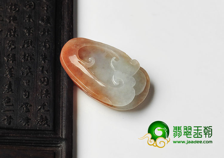 糯冰种褐翡缅甸翡翠A货龙牌挂件