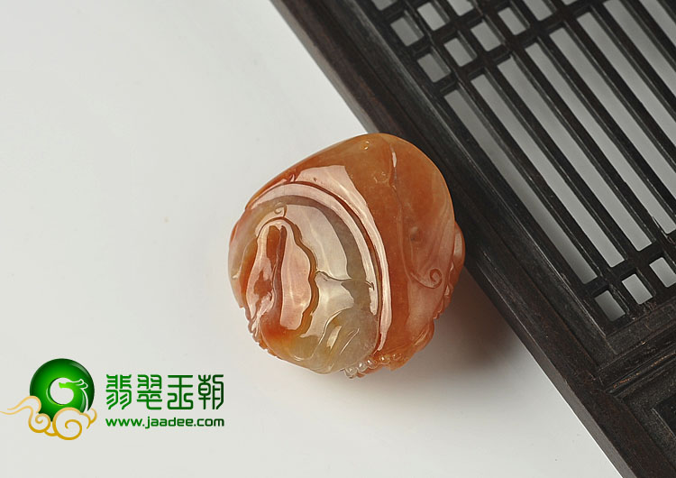 糯冰种红黄翡缅甸翡翠A货玉佛挂件