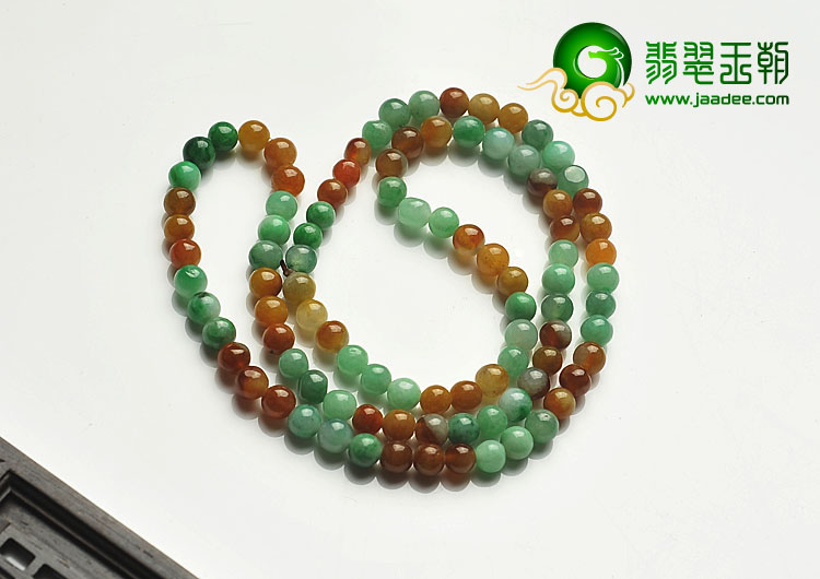糯冰种三彩缅甸翡翠A货项链/手链