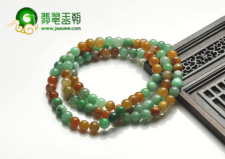 糯冰种三彩缅甸翡翠A货项链/手链
