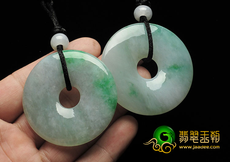 糯冰种飘翠缅甸翡翠A货平安扣挂件（单价）