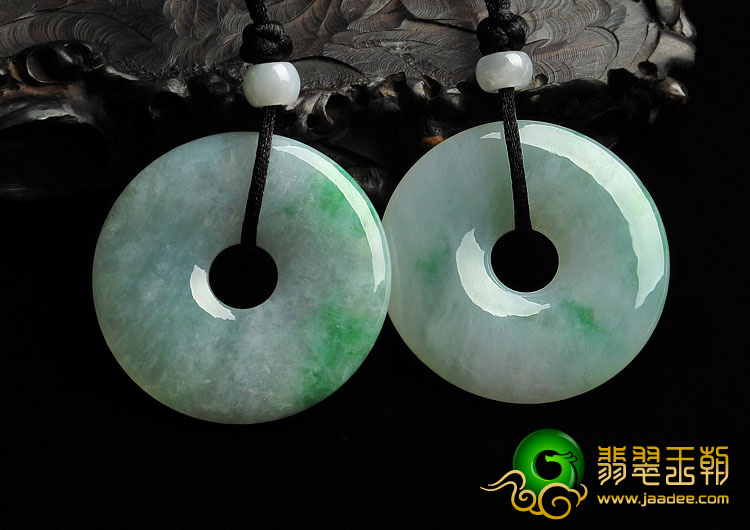 糯冰种飘翠缅甸翡翠A货平安扣挂件（单价）