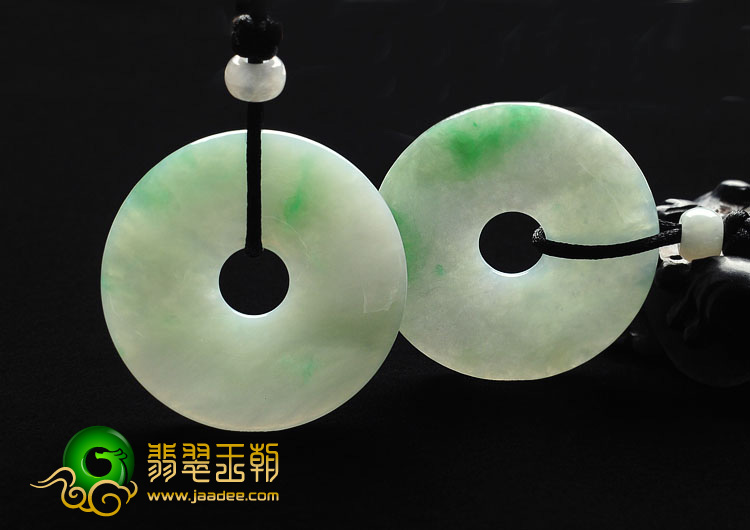 糯冰种飘翠缅甸翡翠A货平安扣挂件（单价）
