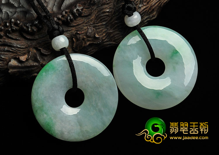 糯冰种飘翠缅甸翡翠A货平安扣挂件（单价）