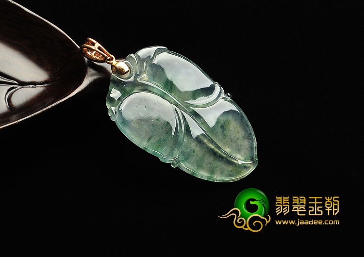 冰玻种飘花缅甸翡翠A货叶子挂件（单价）