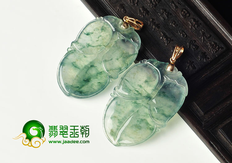 冰玻种飘花缅甸翡翠A货叶子挂件（单价）