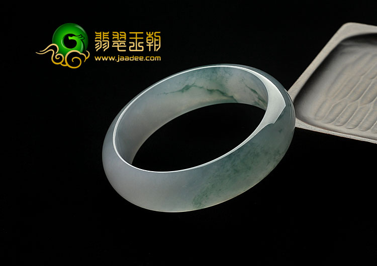 冰种飘花缅甸翡翠A货手镯（57.5mm）