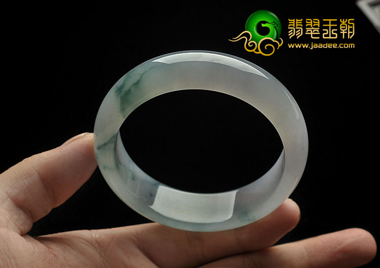 冰种飘花缅甸翡翠A货手镯（57.5mm）