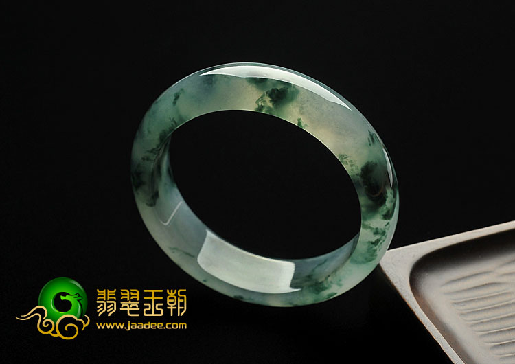 冰种飘花缅甸翡翠A货手镯（58.7mm）