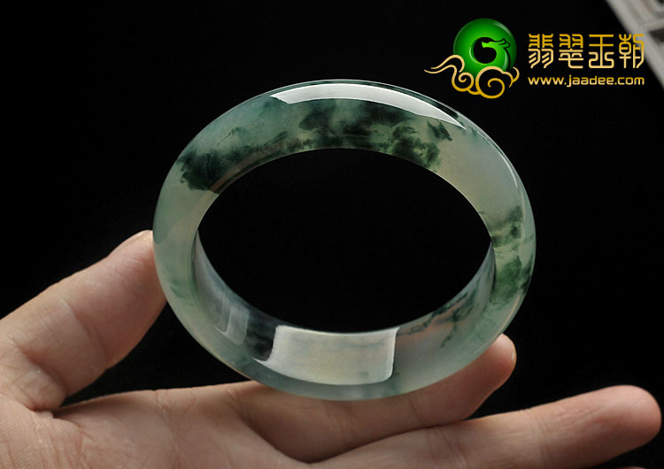 冰种飘花缅甸翡翠A货手镯（58.7mm）