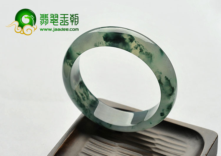 冰种飘花缅甸翡翠A货手镯（58.7mm）
